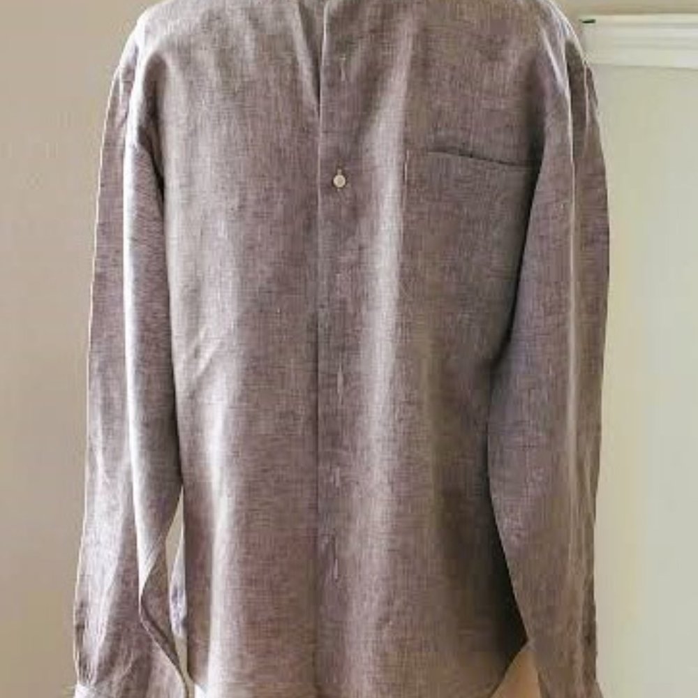 BROOKS BROTHERS MEN'S LONG SLEEVE BUTTON-UP TAN DRESS SHIRT SIZE MEDIUM